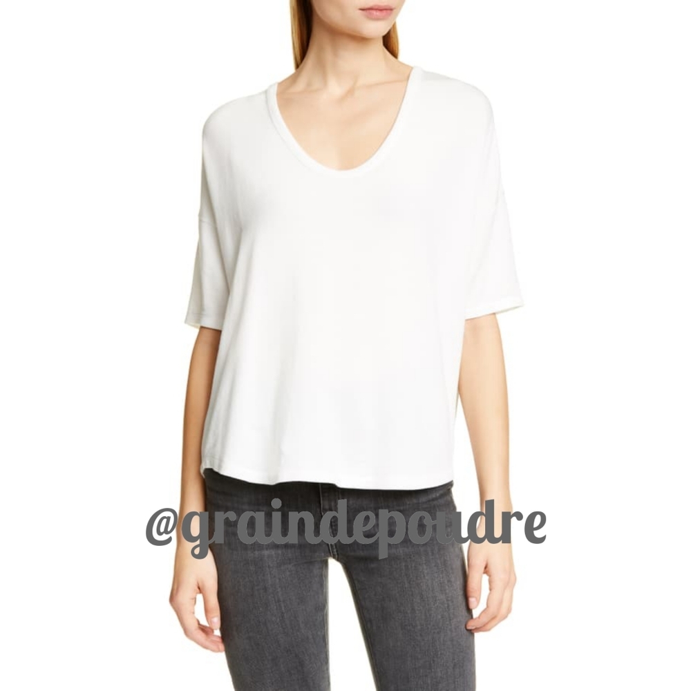Rag & Bone White Premium Marlon Scoopneck Tee XS
